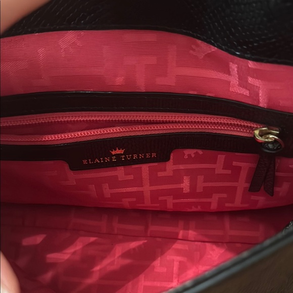 ELAINE TURNER Elegant Black Handbag Snakeskin - Picture 13 of 15